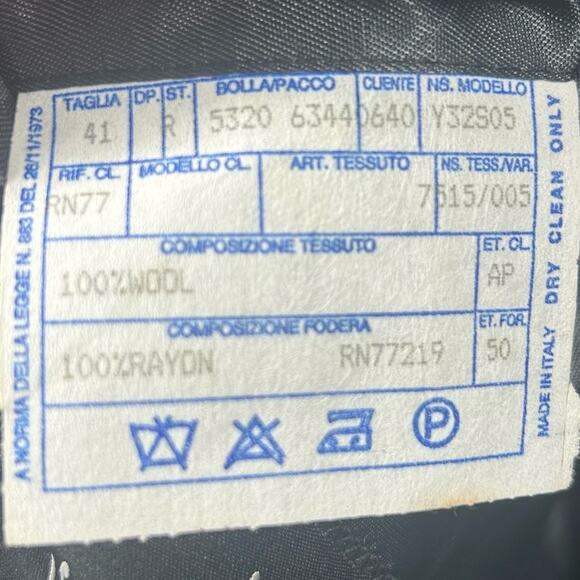 Vito Rufolo Italian 3-Button Wool Blazer Size 41R Made in Italy Classic Preppy - Picture 4 of 6